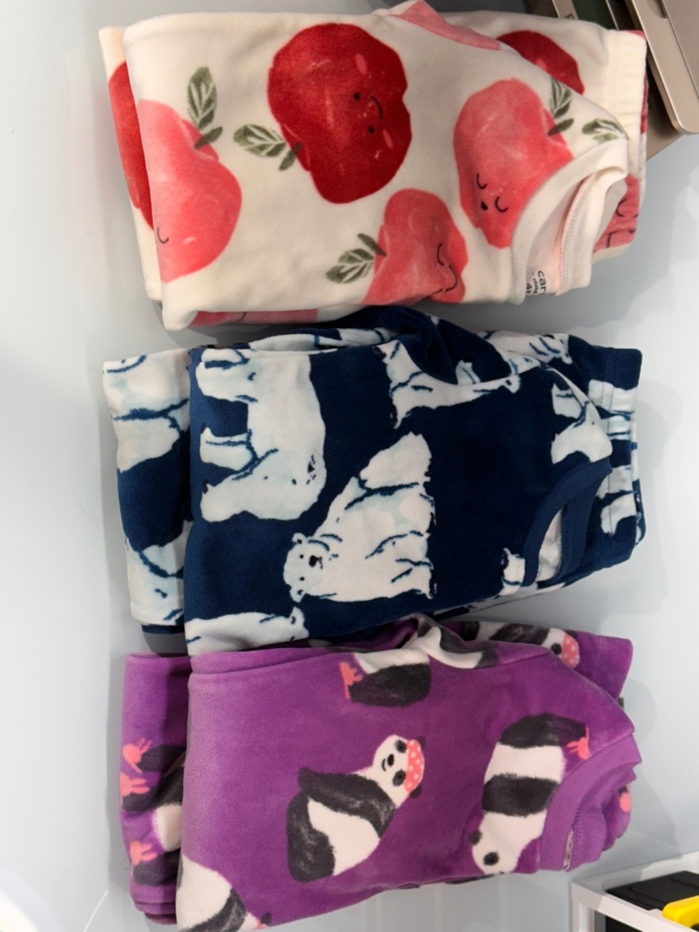 3 Carter's Child of Mine 2pc Girls Flannel Pajama Sets, sz 4T (B78)